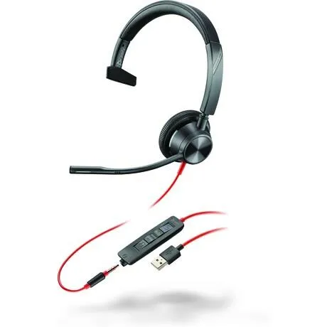 Гарнитура компьютерная моно On-ear Poly Blackwire 3315-M, USB-A, всенаправленный, чёрный