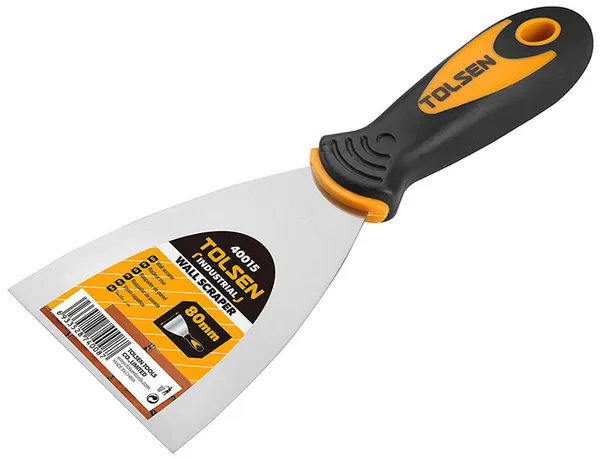 Шпатель Tolsen Профи, 1.1мм, ширина 80мм, сталь, двухкомпонентная рукоятка