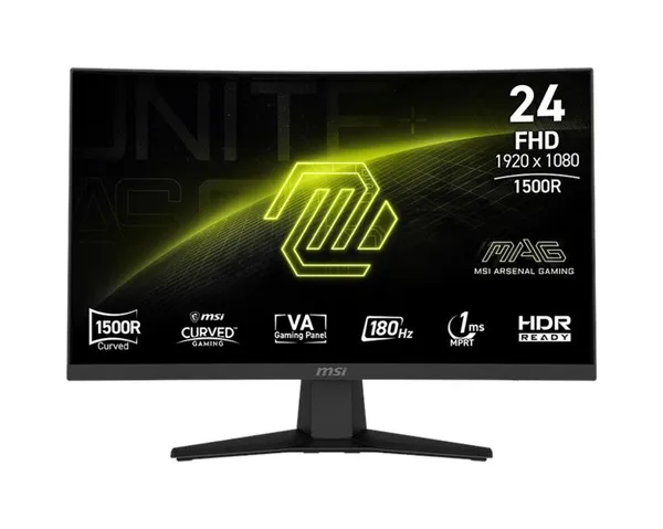 Монитор MSI 23.6" MAG 244C HDMI, DP, Audio, VA, 180Hz, 1ms, sRGB 105%, CURVED, AdaptiveSync