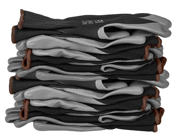 Перчатки рабочие Neo Tools комплект 12шт, полиэстер с нитриловым покрытием, р.9, серо-черный заказать