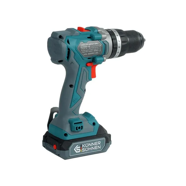 Набір із двох акумуляторних інструментів Konner&Sohnen KS IDAGB 20V SET 1 20В дриль ударний, шліфмашина кутова, швидкий ЗП 2.4А акб 1х2А·год+1х4А·год кейс 3кг відгуки