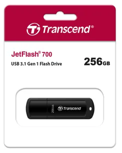 Накопитель Transcend 256GB USB 3.1 Type-A JetFlash 700 Чёрный фото