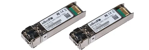 Комплект SFP-Трансиверов MikroTik XS+2733LC15D 1/10/25G 15км 1270nm + 1330nm