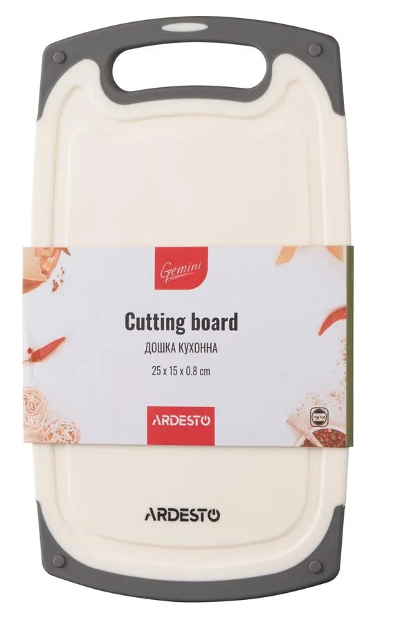Дошка кухонна ARDESTO Gemini, 25х15х0.8см, пластик, білий