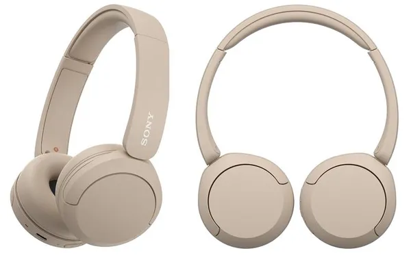 Наушники On-ear Sony WH-CH520 BT 5.2, SBC, AAC, Wireless, Mic, Бежевый