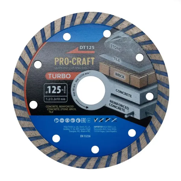 Алмазный диск 125×2.2×22.23 мм по керамограниту Procraft DT125 цена в Украине