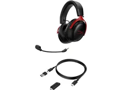 Гарнітура ігрова HyperX Cloud III, WL/USB-A/USB-C, чорно-червоний фото