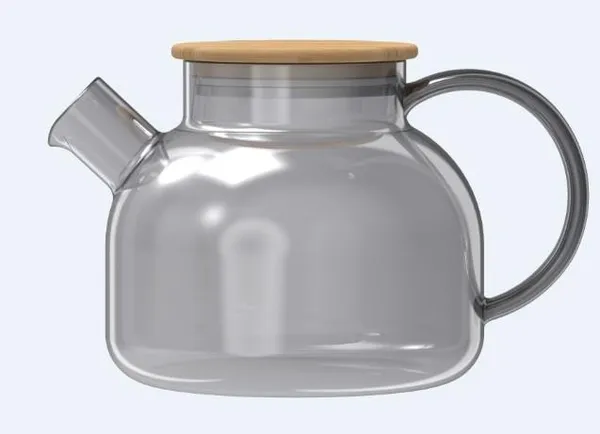 Заварник ARDESTO Graphite 1000мл, боросиликатное стекло, бамбук, серый