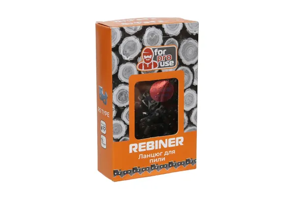 Цепь на бензопилу 50 звеньев, 3/8" шаг Rebiner для твердых пород древесины цепь на 35 шину