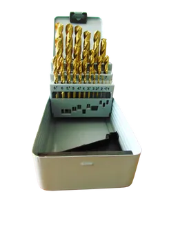 Набір свердел п/м 1-13мм 25шт HSS TiN коробка метал фото