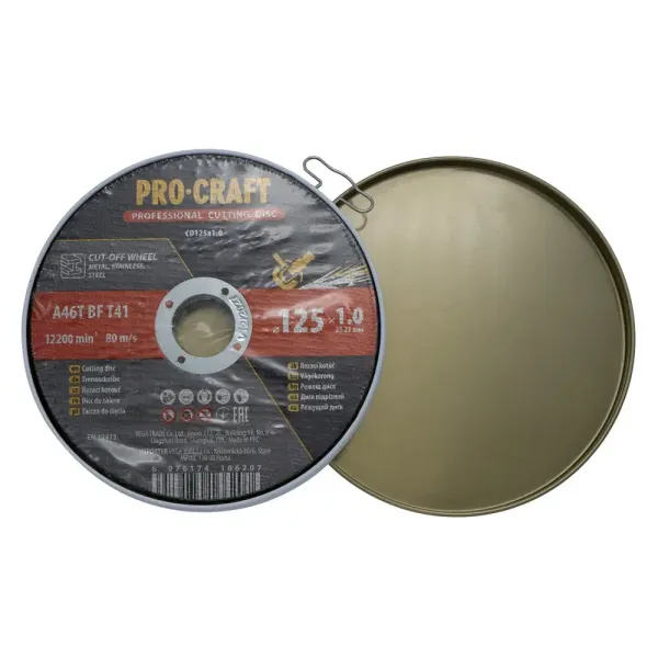 Диск отрезной керамический по металлу и нержавеющей стали (125×1.0×22.2 мм, 10 шт/уп) Procraft CD125x1.0b купить в Украине