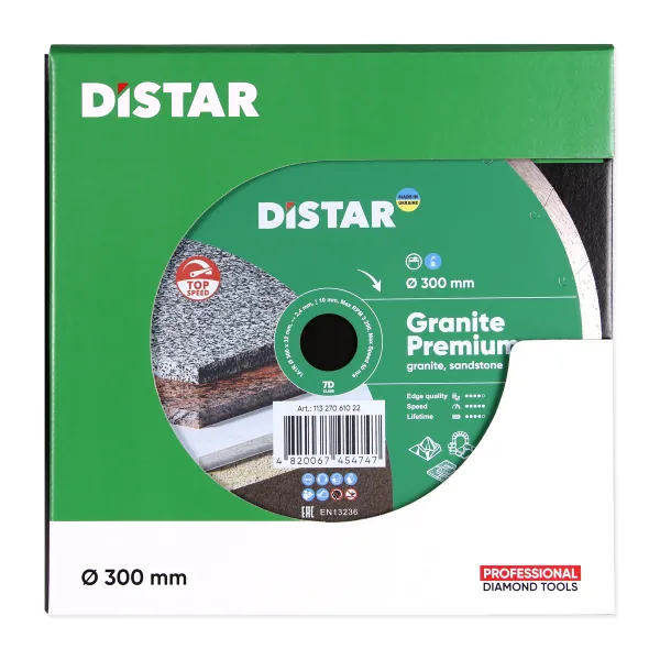 Круг алмазний відрізний Distar 1A1R 300x32 Granite Premium фото №5