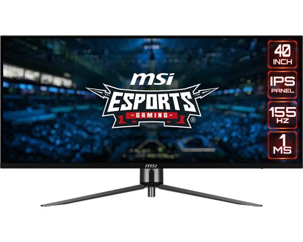 Монітор MSI 40" MAG401QR 2xHDMI, DP, USB-C, 2xUSB, Audio, IPS, 3440x1440, 21:9, 155Hz, 1ms, sRGB 118%, AdaptiveSync, HDR400