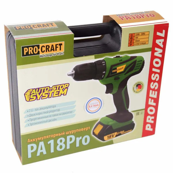 Аккумуляторный шуруповерт Procraft PA18Pro купить в Украине
