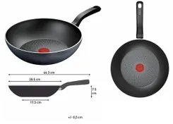 Сковорода ВОК Tefal So' Light, 28см, алюміній, бакеліт, чорний фото