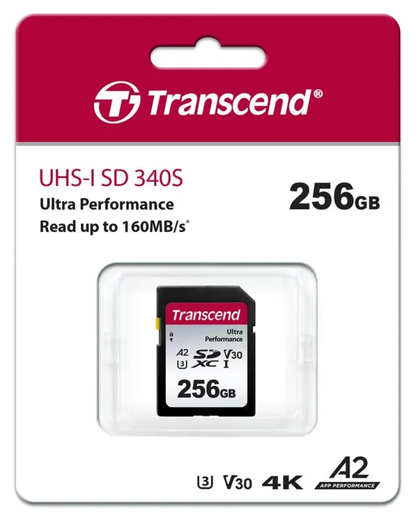 Карта пам'яті Transcend SD 256GB C10 UHS-I U3 A2 R160/W90MB/s 4K