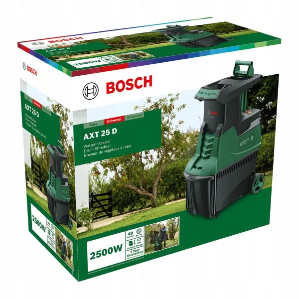 Измельчитель садовый Bosch AXT 25 D? 2500 Вт, 40мм, 31.3кг, фреза, низкошумный купить онлайн