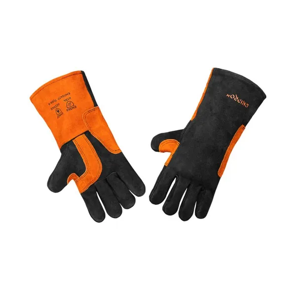 Перчатки сварщика Dnipro-M черно-оранжевые, усиленные с подкладкой фото №5