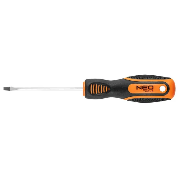 Отвертка Neo Tools, плоская, SL3x75мм, сталь CrV