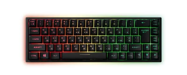 Клавіатура мембранна 2E GAMING KG350 68key, USB-A, EN/UA/RU, RGB, чорний