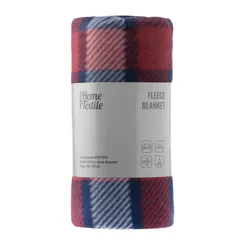 Плед ARDESTO Fleece 130x160см, 100% полиэстер, клетка, сине-бордовый фото