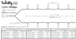 Smart LED Гирлянда Twinkly Pro Strings RGB 250,  двойная линия, AWG22, IP65, зеленый фото