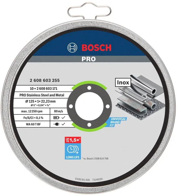 Диск отрезной Bosch Stand PRO по металлу, 125х1.0х22.2мм, 10шт