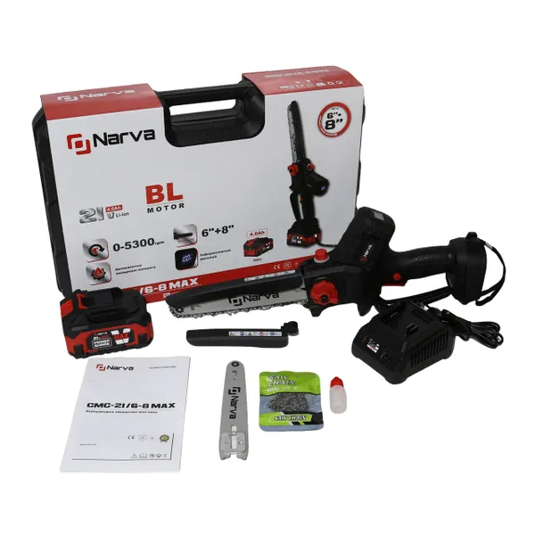 Аккумуляторная цепная мини пила Narva CMC-21 бесщеточная в кейсе (1 АКБ) цена в Украине