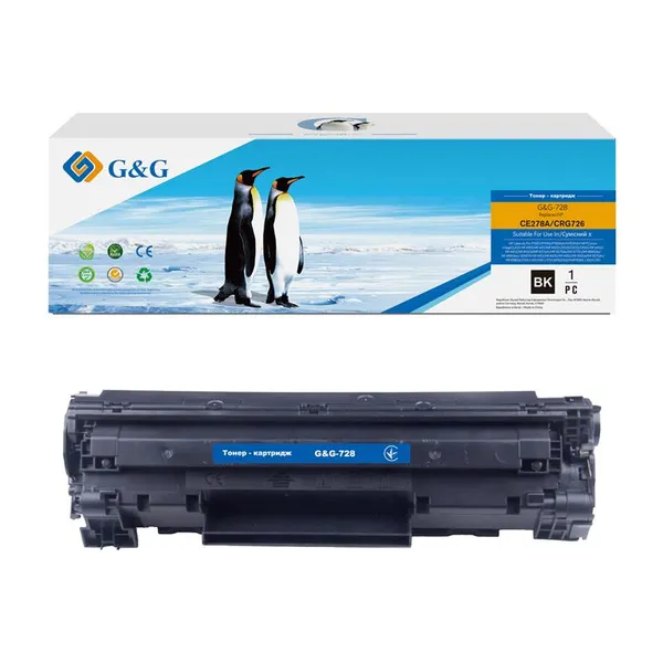 Картридж G&G до Canon MF4550/4570/4580/MF4410/ 430/4450/4730/4750 - G&G-CE278A Black (2100 стор)