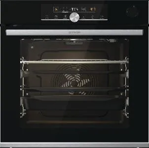 Духовой шкаф Gorenje электрический, 77л, A+, пар, дисплей, пиролиз, приготовление на разных уровнях, черный