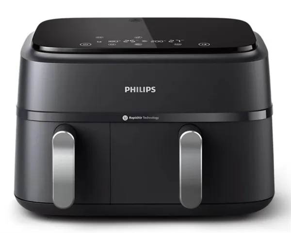 Мультипечь Philips Ovi Dual 2750Вт, чаша-6+3л, сенсорное управл., 2 контейнера, 8 авто. программ, пластик, чорний