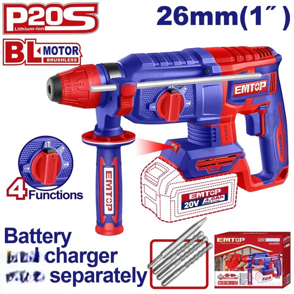 Перфоратор аккумуляторный EMTOP ELRH20268 (без АКБ и ЗУ)