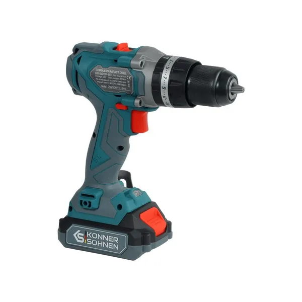 Купити Набір із двох акумуляторних інструментів Konner&Sohnen KS IDISD 20V SET 2 20В дриль ударний, гвинтоверт, швидкий ЗП 2А акб 2х2А·год кейс 5кг зі знижкою