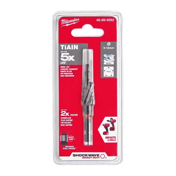 Свердло ступінчасте SHOCKWAVE Impact Duty MILWAUKEE, діаметр 4-12мм з кроком 2мм цена в Украине