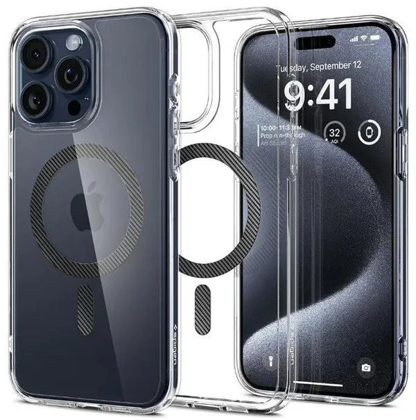 Чохол Spigen для iPhone 15 Pro Max, Ultra Hybrid MagFit, Carbon Fiber