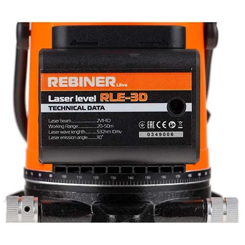 Купить Лазерный уровень 3 луча Rebiner RLE-3D зеленый диод