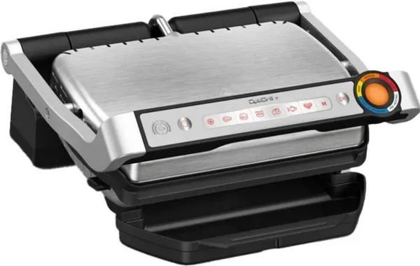 Гриль Tefal прижимной OptiGrill+ 2000Вт, темп. режимов-4, съёмные пластины, металл