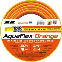 Шланг садовый 2E AquaFlex Orange, 3/4", 50 м фото