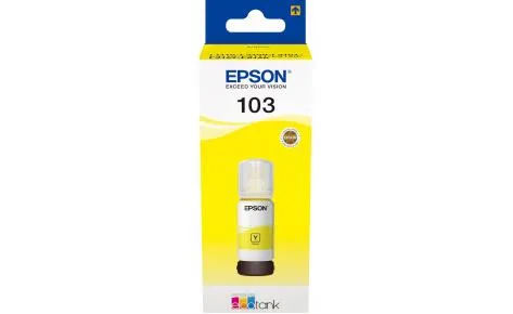 Контейнер з чорнилом Epson 103 EcoTank L1110/L1250/L3100/L3101/L3110/L3150/L3151/L3156/L3200/L3201/L3250/L3251/L3256/L3260/L3266/L3550/L3560/L5190/L5590/L5290  yellow