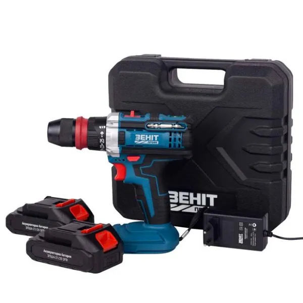 Шурупокрут-дриль акумуляторний Зеніт Профі ЗПША-21/20 DFR 21В 2х2А·год 25Нм 350·1500об·хв 1.2кг