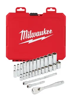 Набір головок метричних 1/4" MILWAUKEE з храповиком, (28шт), пластиковий кейс фото