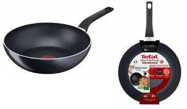 Сковорода ВОК Tefal Start&Cook, 28см, алюминий, бакелит, черный