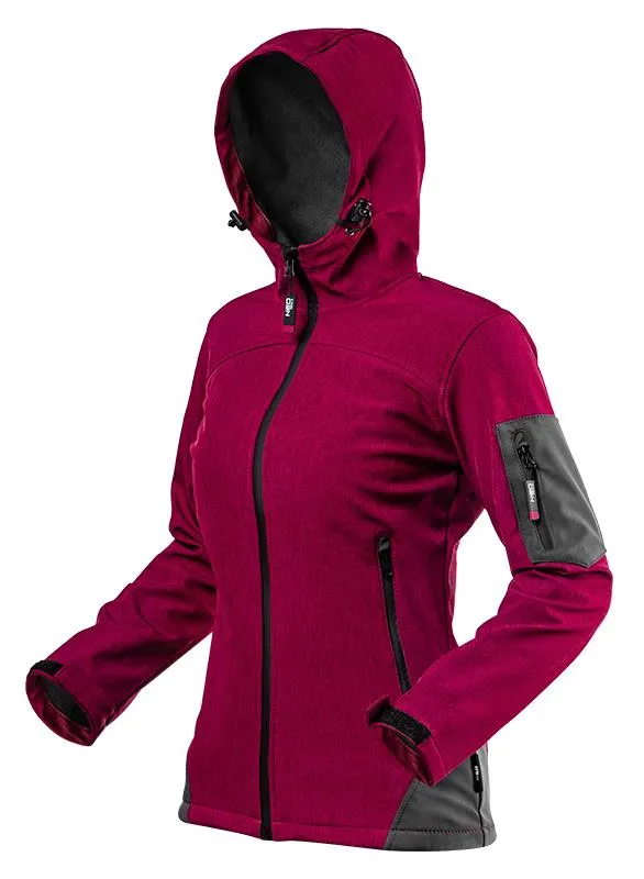 Куртка робоча Neo Tools Softshell Woman Line, підкладка фліс, капюшон, S(36), червоний