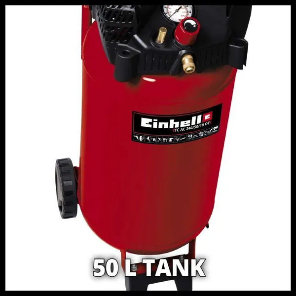 Заказать Компрессор воздушный Einhell TH-AC 240/50/10 OF, безмасляный, 1500Вт, 50л, 240л/мин, 10бар, 21.5кг с доставкой