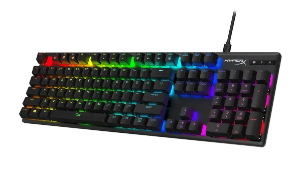 Клавіатура механічна HyperX Alloy Origins PBT 104key, AqUK, USB-A, EN/RU, RGB, чорний