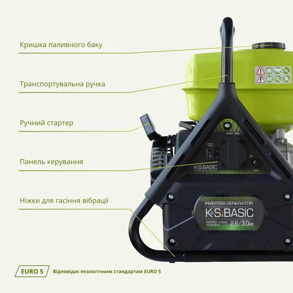 Генератор инверторный бензиновый Konner&Sohnen KSB 31i 230В, 2.8-3.0кВт, ручной стартер, 23кг заказать