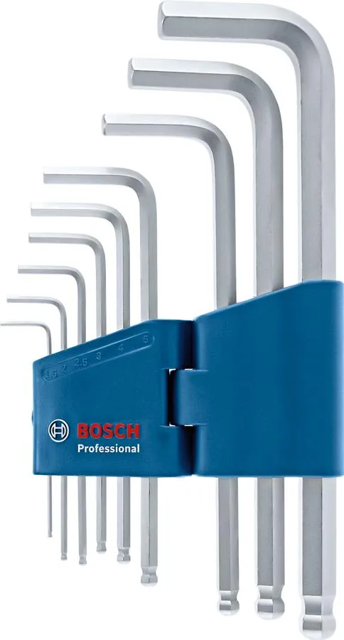 Ключі шестигранні Bosch, набір 9шт, кулястий наконечник