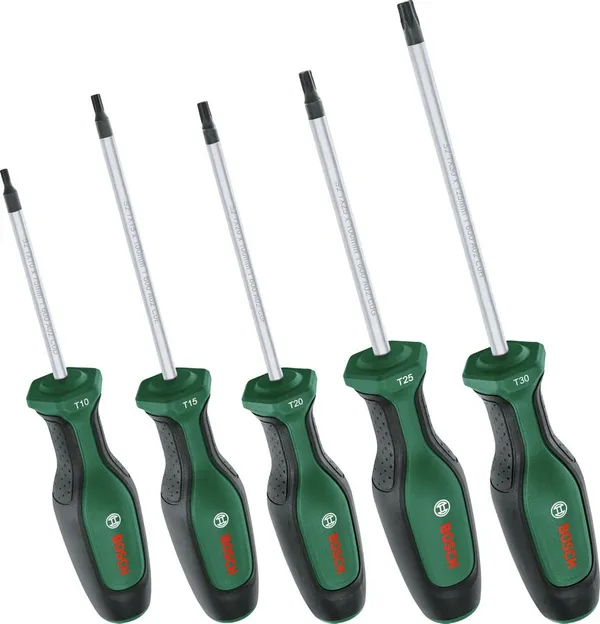 Отвертка Torx Bosch набор 5шт, T10, 15, 20, 25, 30.