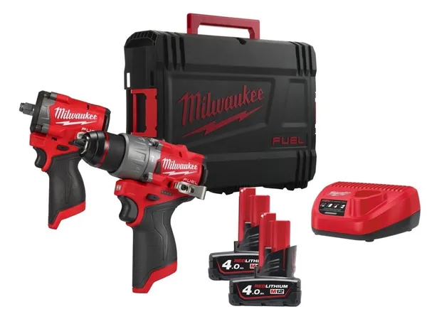 Набір з двох інструментів безщіткових акумуляторних M12 FPP2X2-402X MILWAUKEE (гайковерт M12 FCIWF12G3-0, дриль-шурупокрут M12 F купити в Україні