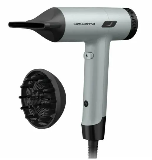 Фен Rowenta Tiny, 1600Вт, режимов-3, дифузор, иониз-я, хол. обдув, зелено-черный